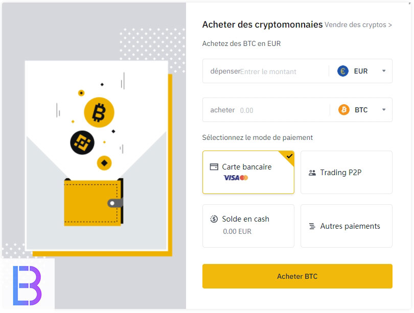 Acheter de la cryptomonnaie avec Binance - EUR / BTC