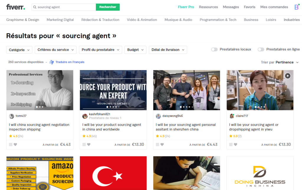 Utiliser Fiverr pour trouver un agent en dropshipping